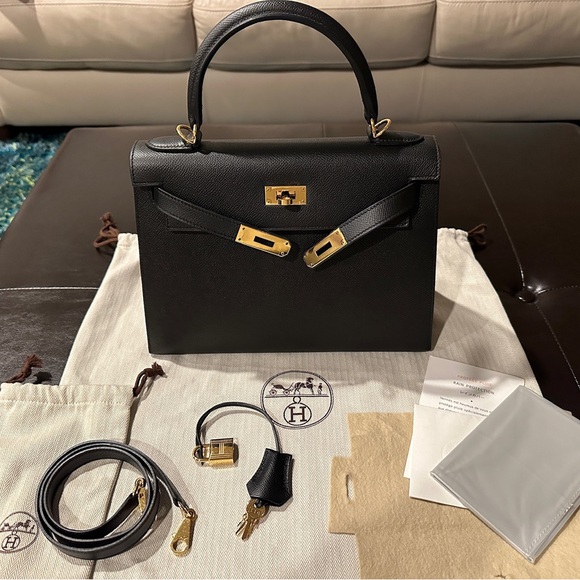 Hermes Kelly 28 Sellier Mahogany 100% Authentic Hermes Kelly 28